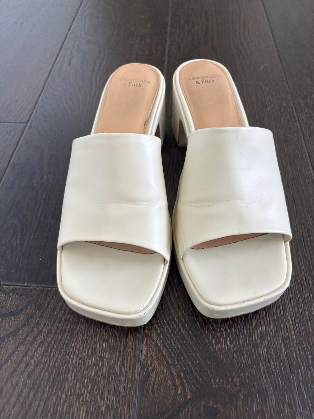 Abercrombie & Fitch Women's Off-White Slide Mules